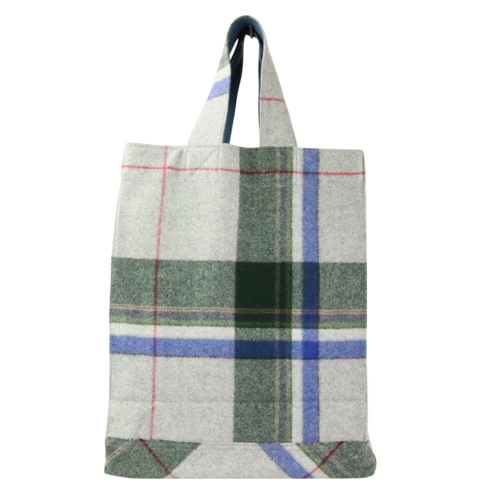 美品 BLAMINK ブラミンク ローデンチェック トートバッグ グレー