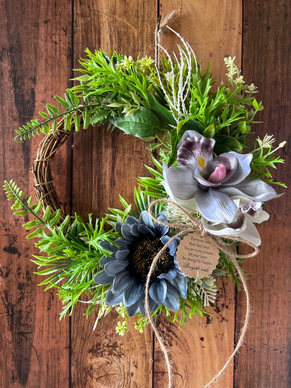 6-043 ナチュラルリース ウェルカムリース 玄関リース ドアリース