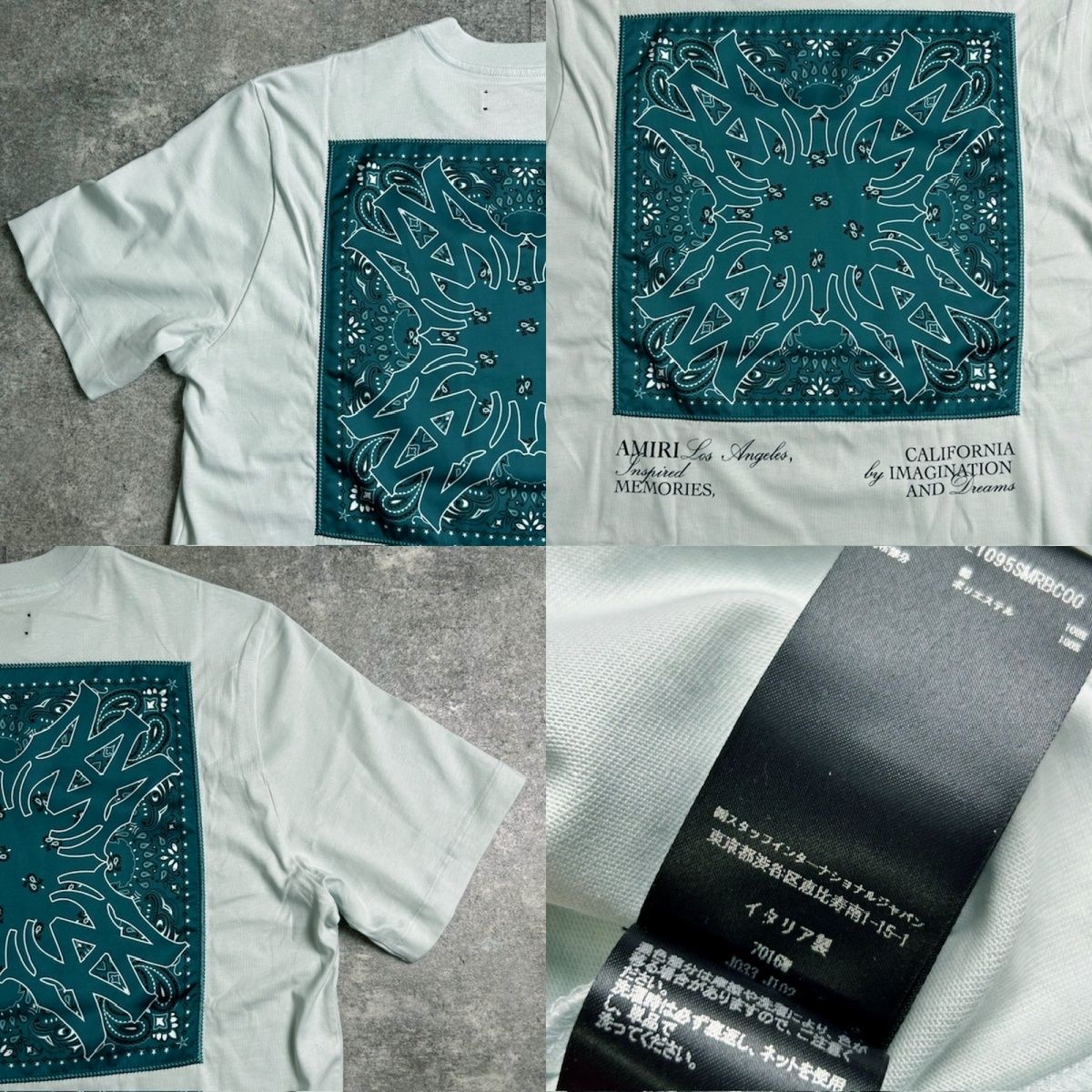 AMIRI アミリ MA BANDANA SILK APPLIQUE Tee 半袖 Tシャツ