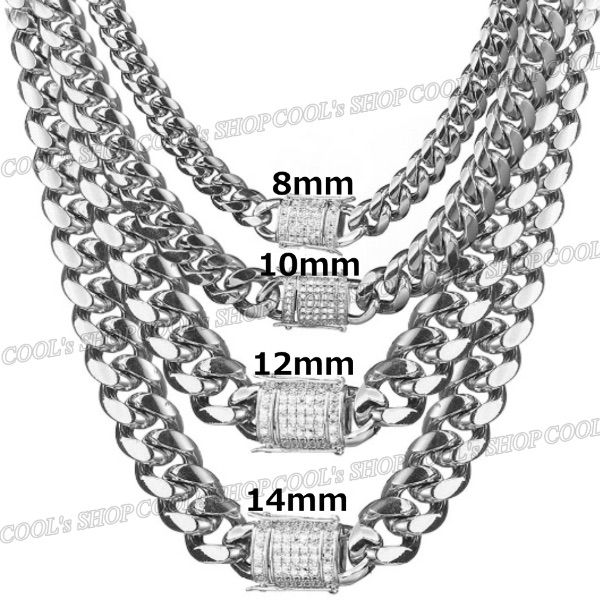 12mm 51cm 155g 喜平 ネックレス シルバー 316L ジルコニア 12mm 51cm 155g 喜平 ネックレス シルバー 316L ジルコニア