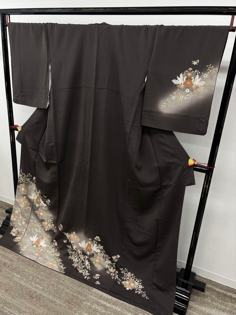 蘇州刺繍 高品質 相良刺繍 付け下げ 鳳凰 唐花 金糸 正絹 トールサイズ