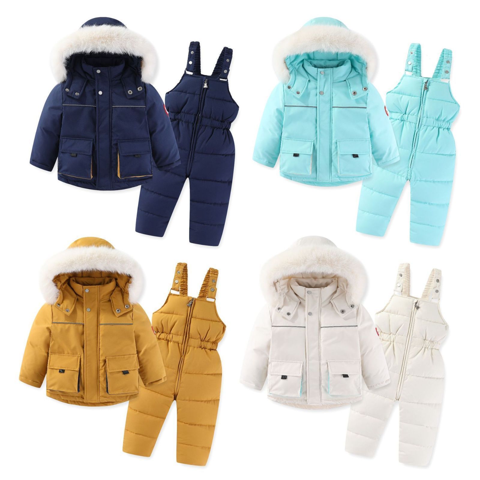 子供服 上下セット アウター ジャケット キッズコート 中綿 サロペット パンツ フード付き スキーウェア スノーボードウェア 秋冬 防風 防寒着 防風 軽量 雪遊び お出かけ 通学 普段用 カジュアル おしゃれ kkknox