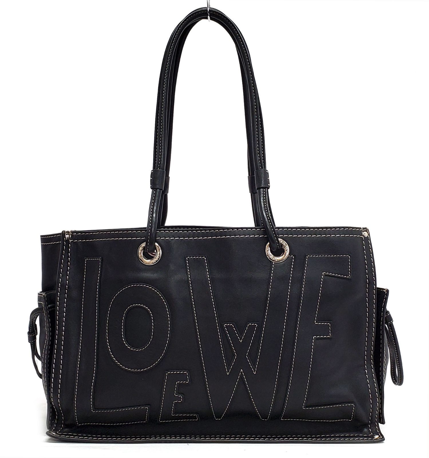 G428◇極美品【ロエベ LOEWE】ショッパートート アナグラム レザー  