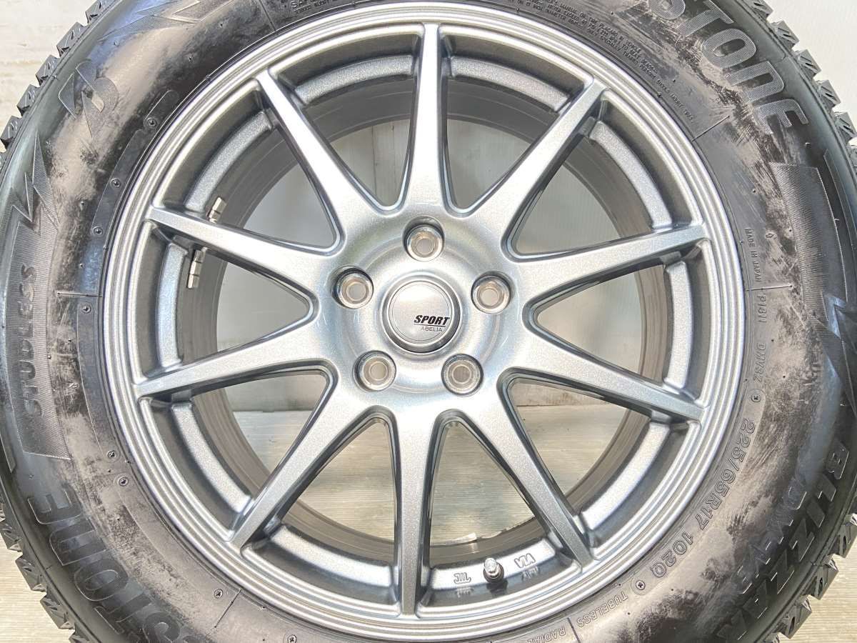 225/65R17 ブリヂストン ブリザック DM-V3 SPORT ABELIA 17x7.0 48 114.3-5穴 中古タイヤ スタッドレスタイヤ  ホイールセット 4本セット w17240527034 - メルカリ