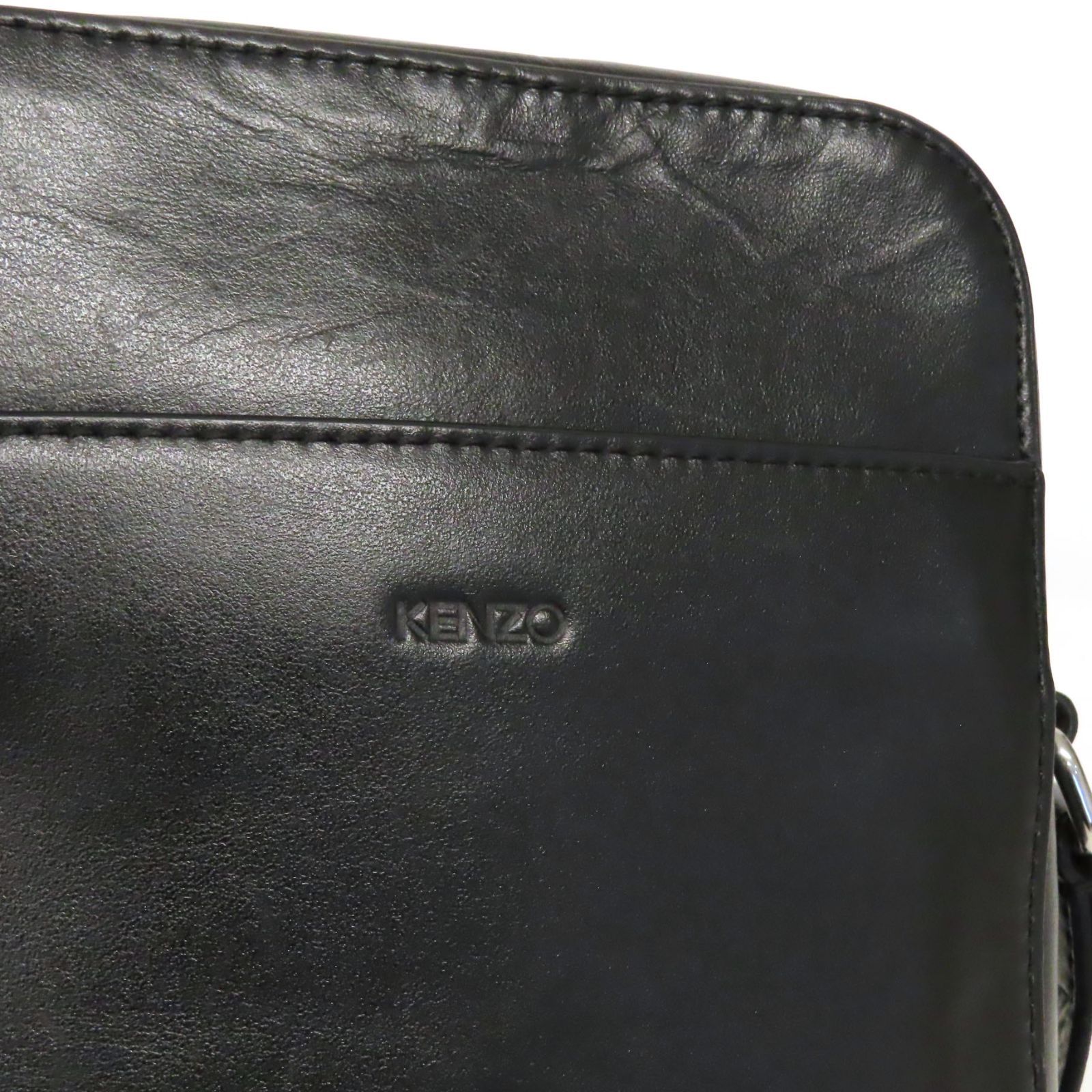 OE25057 美品 KENZO ケンゾー BIG ロゴ 革パッチ オールレザー