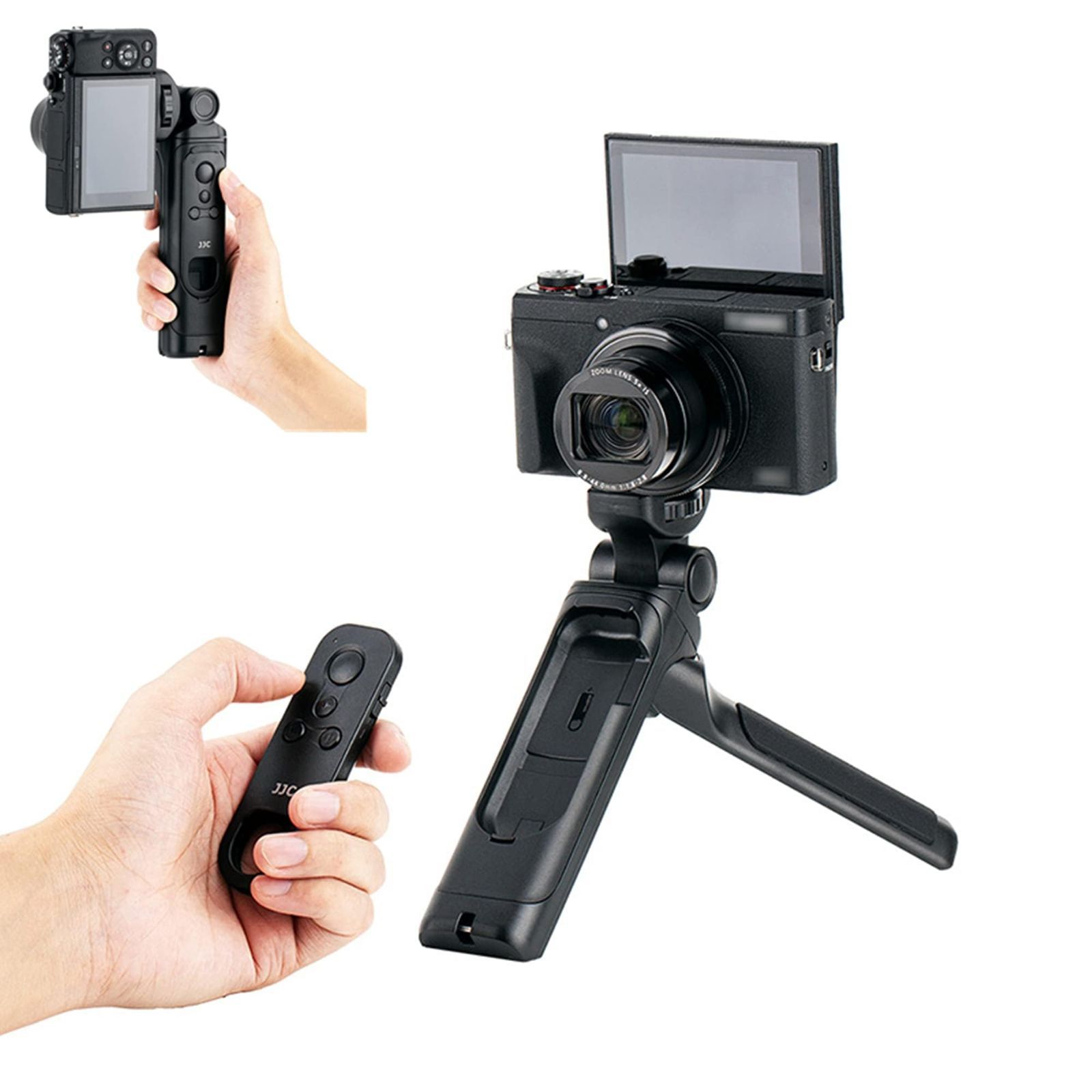 在庫 JJC 三脚グリップ ワイヤレスシューティンググリップ Canon HG-100TBR 互換 ワイヤレスリモート 軽量 自撮り棒 ミニ ビデオ三脚 VLOG三脚 キャノン PowerShot V1 V10 EOS R50 V R1 R100 R8