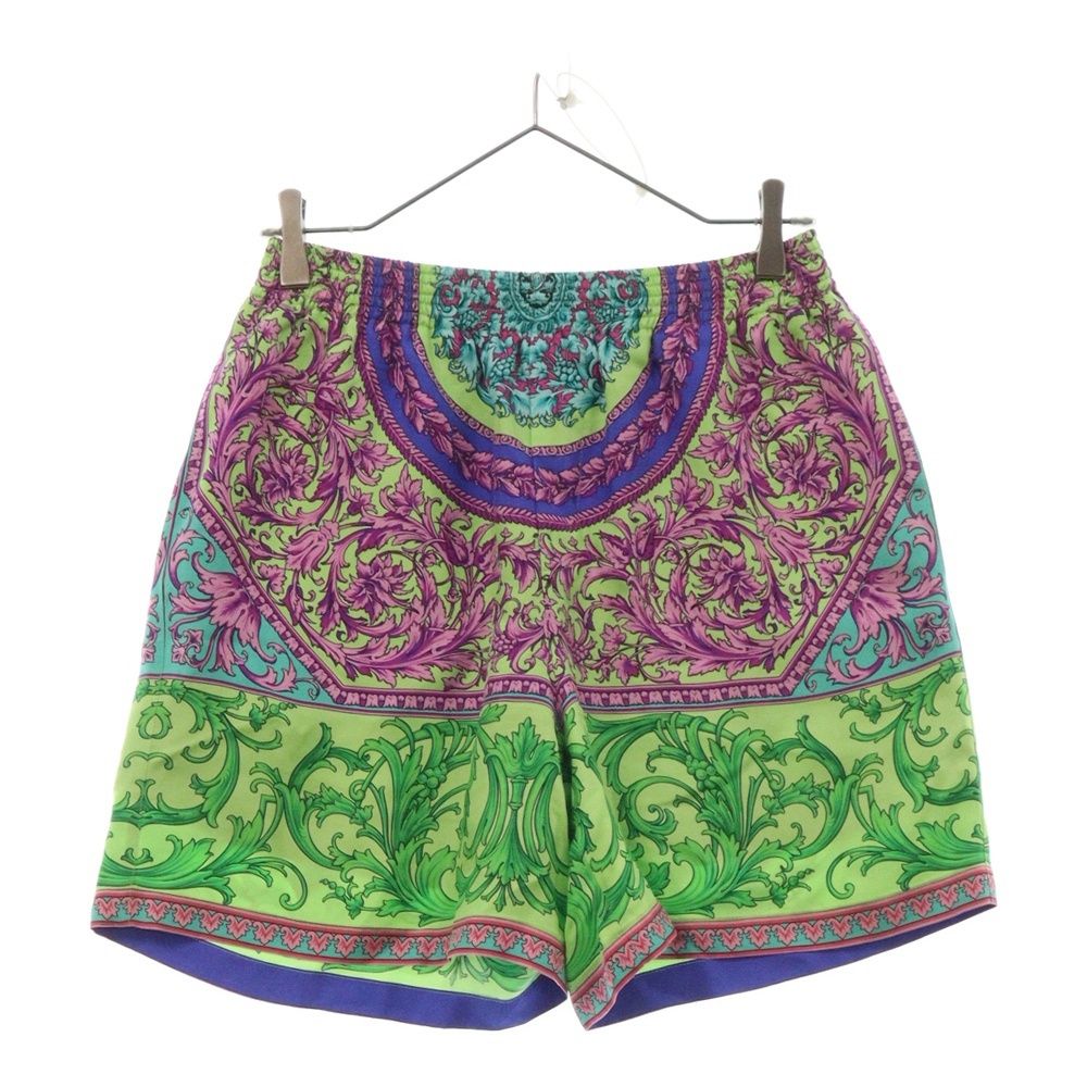 VERSACE (ヴェルサーチ) 総柄シルクショートパンツ ショーツ パープル
