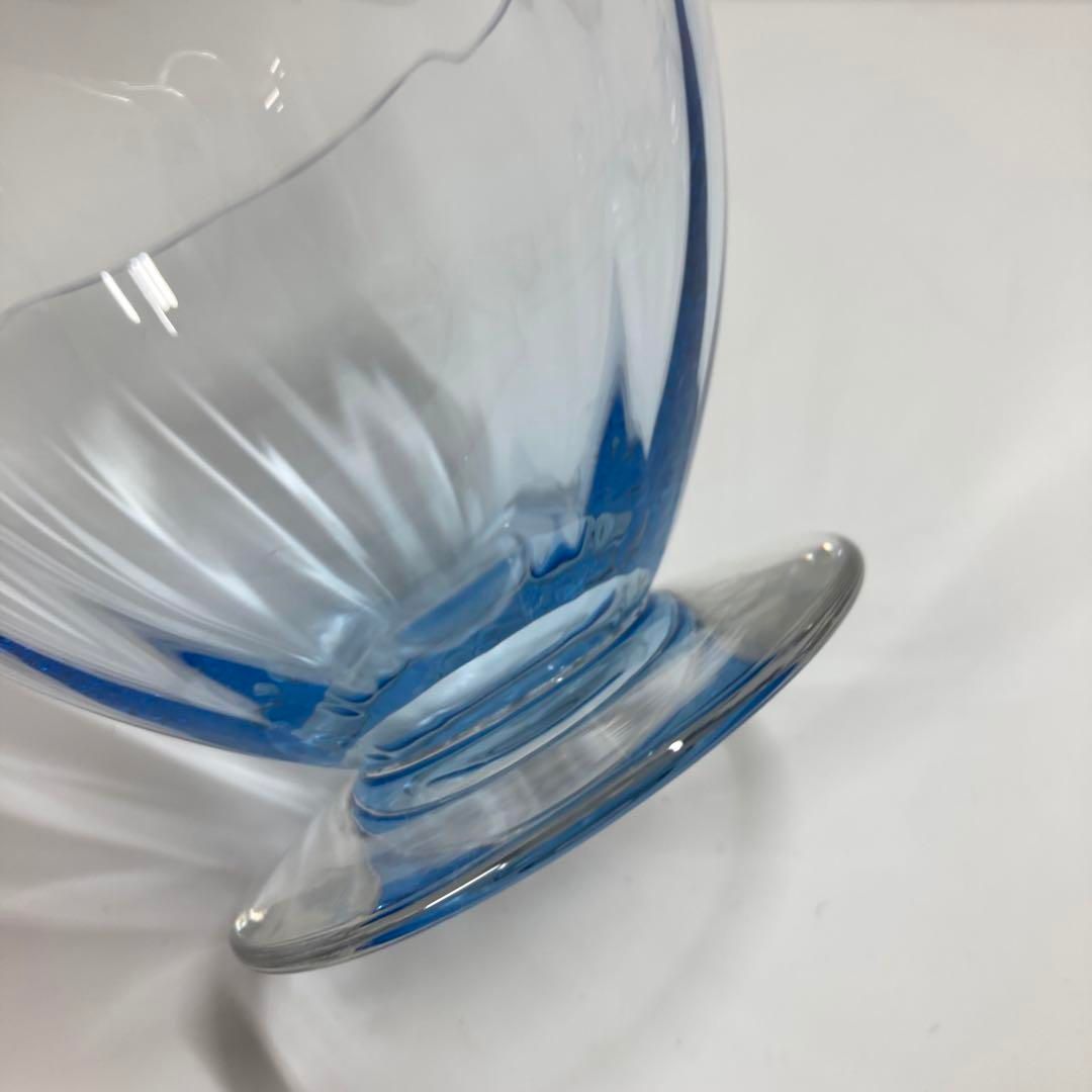 ☆洋3バカラ　フロールゴブレット3点　ブルー　直径10.7㎝　東な6-0904① ☆洋3バカラ フロールゴブレット3点 ブルー 直径10.7㎝ 東な6-0904①
