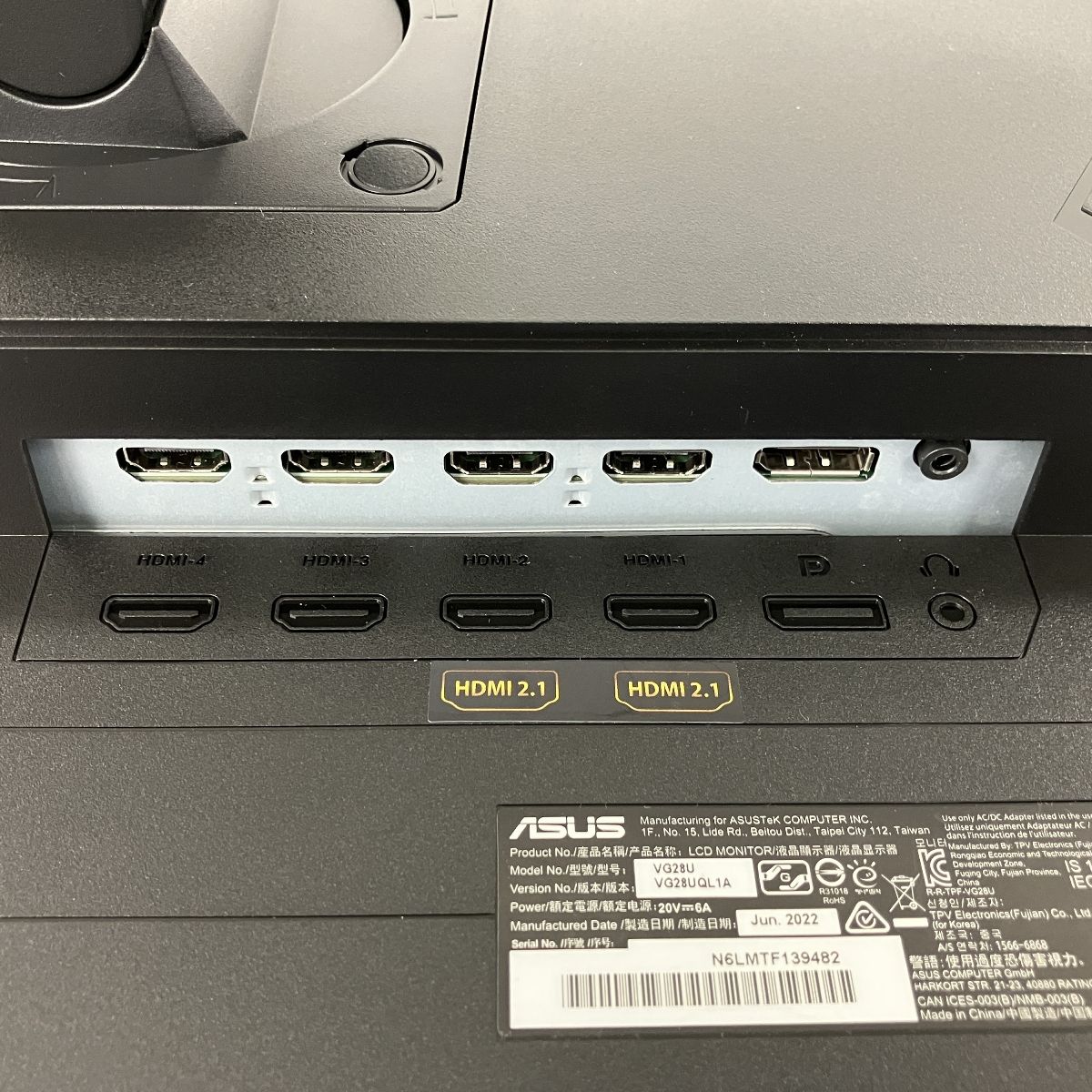 ASUS TUF Gaming VG28UQL1A 2022年製 28型 ゲーミング モニター ASUS TUF Gaming VG28UQL1A 2022年製 28型 ゲーミング モニター
