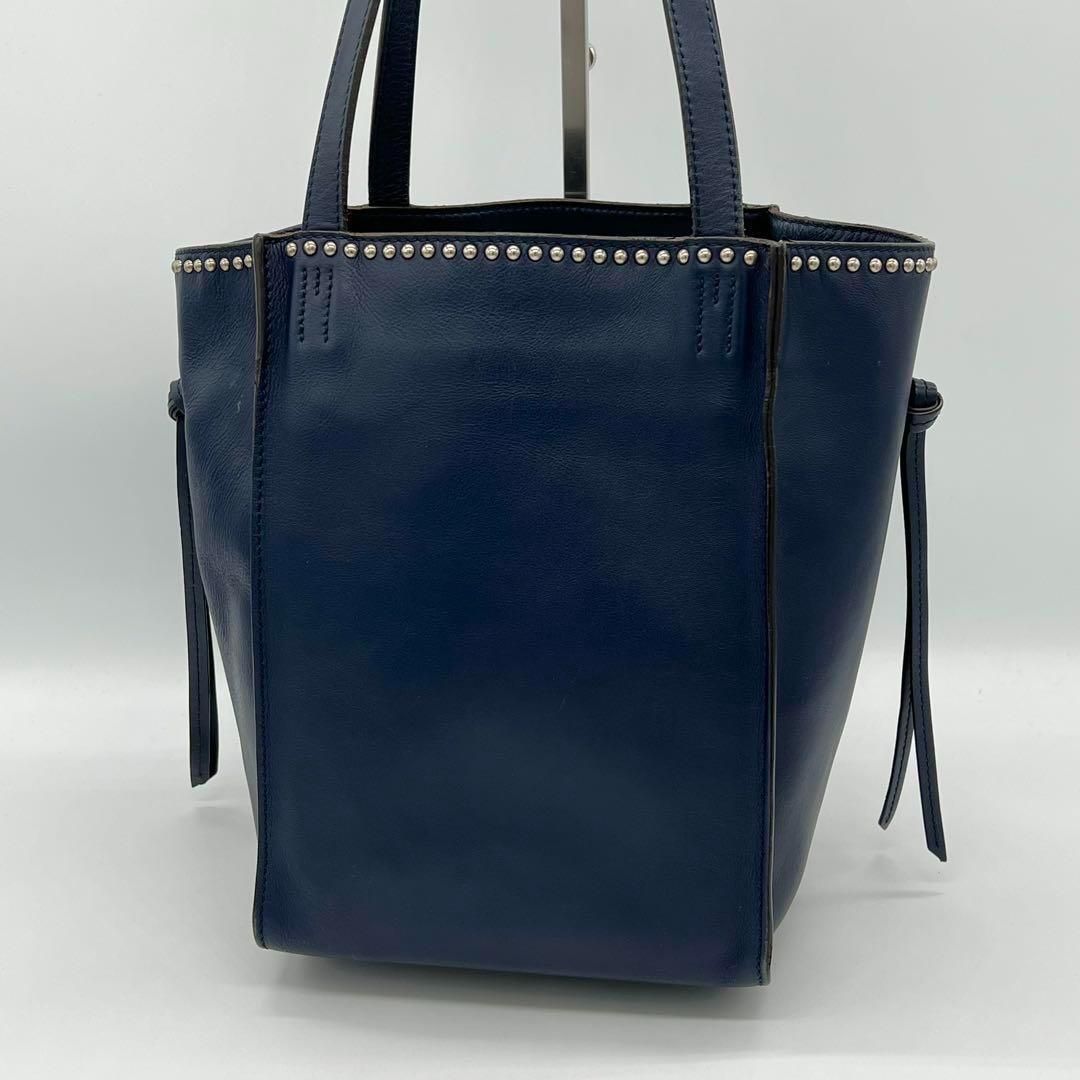 J-M DAVIDSON ベルミニ スタッズ ハンドバッグ ネイビー