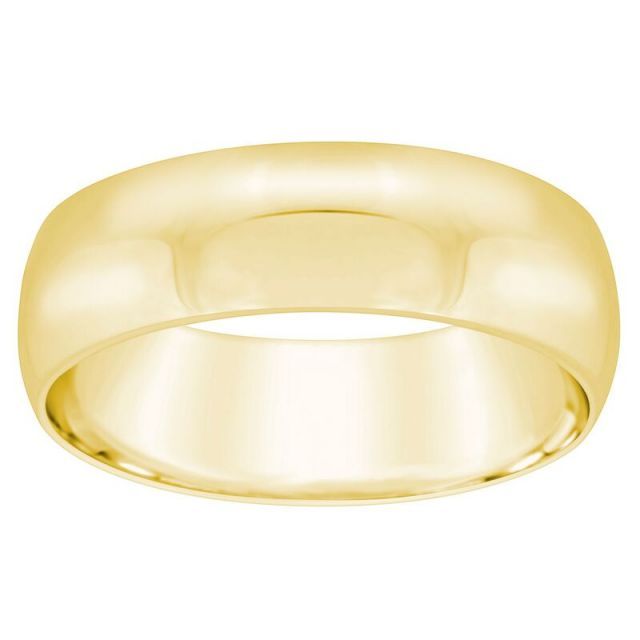 【送料無料】 Alyson Layne メンズ リング アクセサリー Alyson Layne Men's 6 mm Half Round Wedding Band 18k Gold