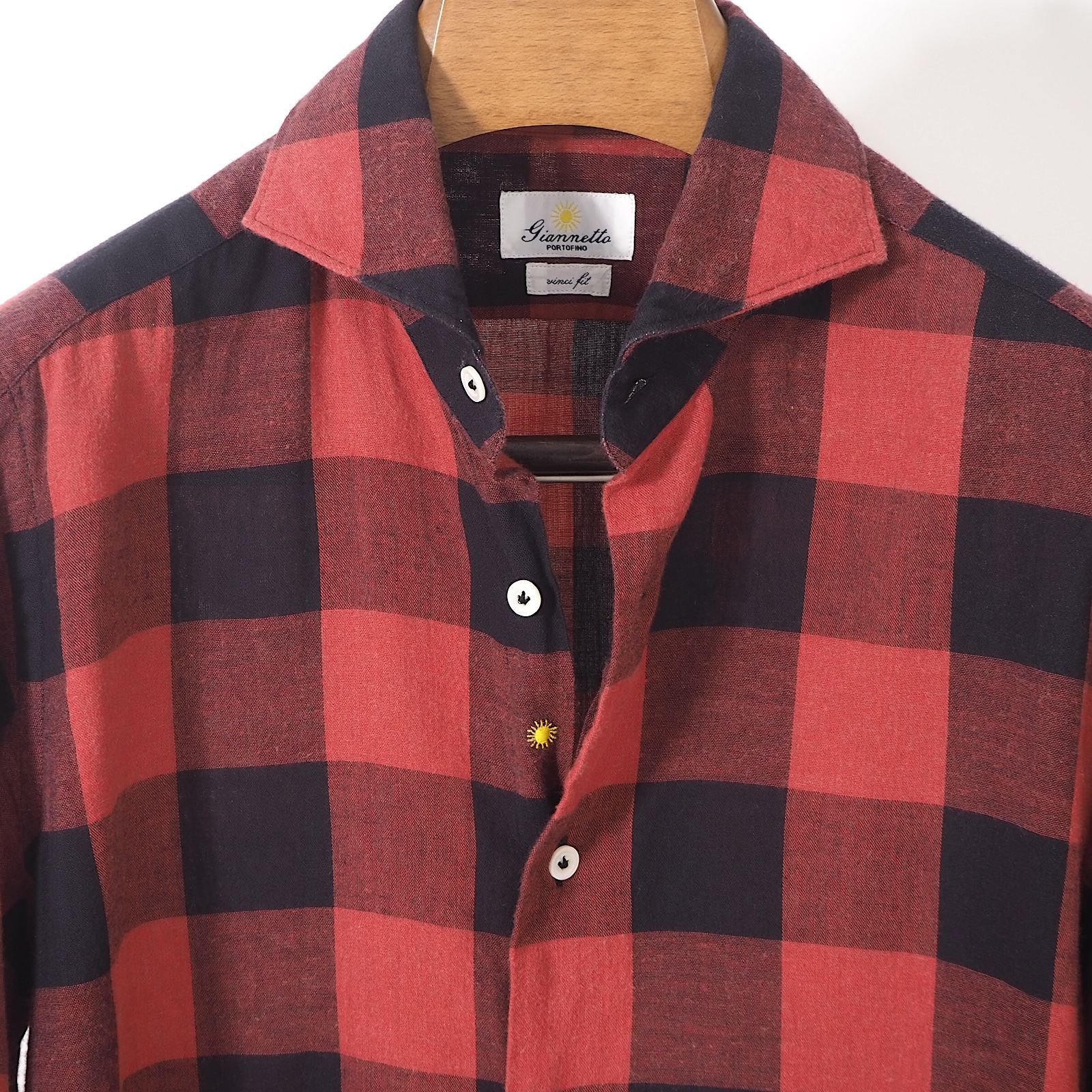 ☆ジャンネット GIANNETTO イタリア製 ブロックチェック シャツ  