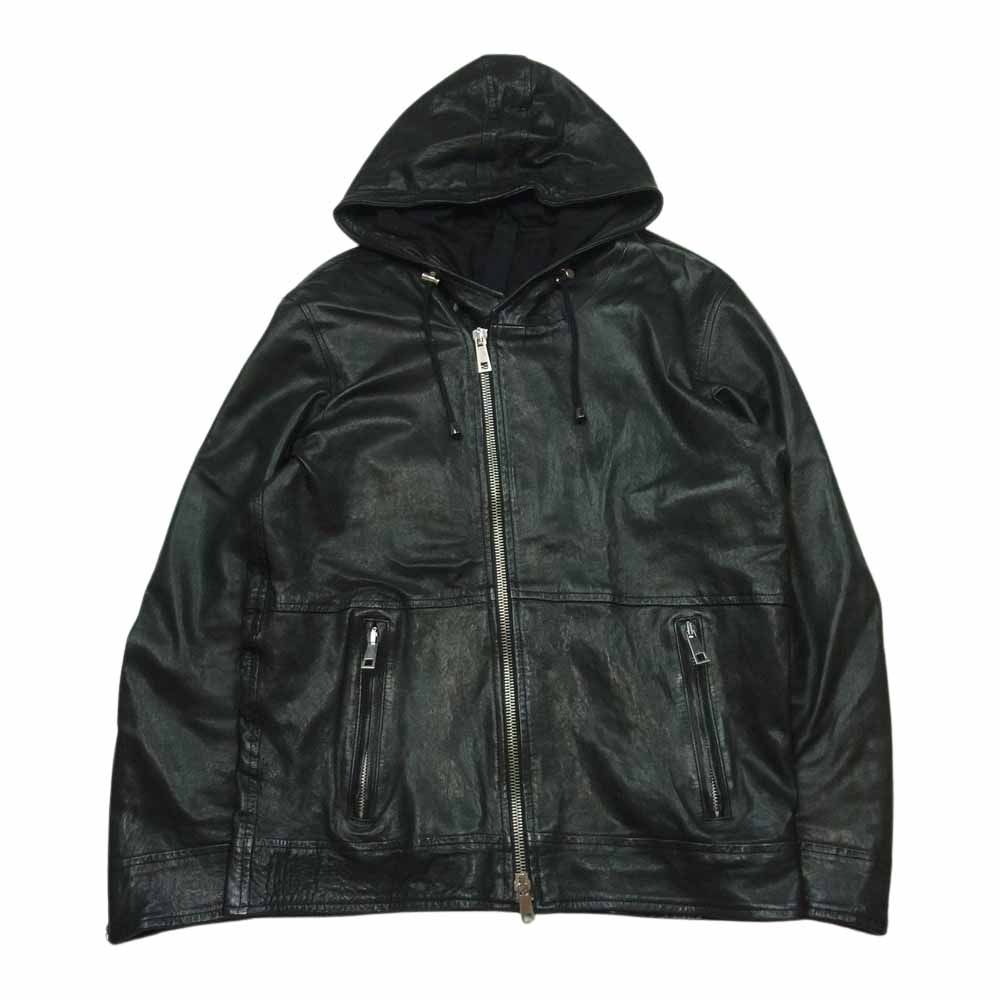 マーシャー フードレザージャケット MUSHER シープレザーパーカ ライダース MUSHER/マーシャー LAMB LEATHER WITH THIN DOWN（ライダース