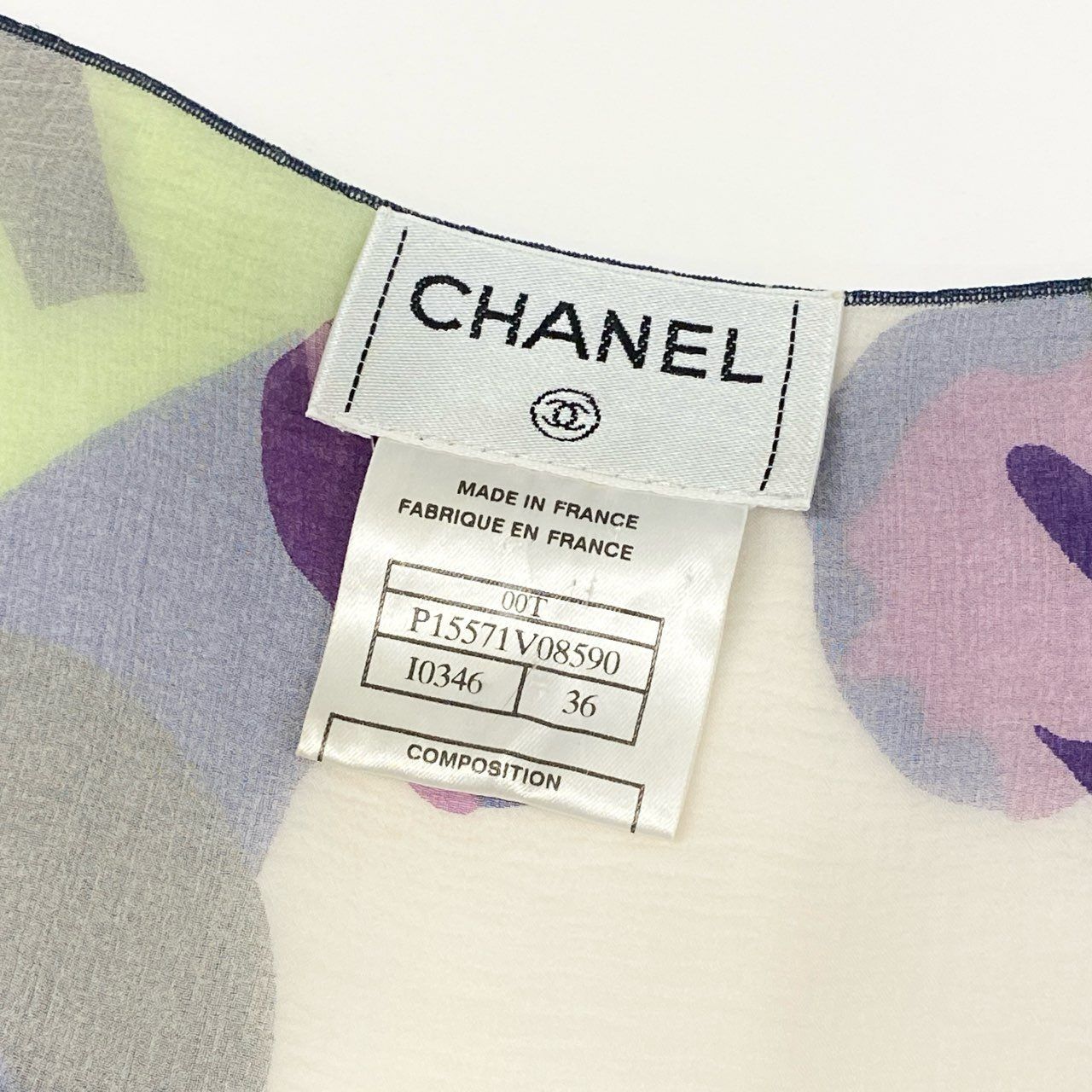 10f11 CHANEL シャネル 00T ココマーク×花柄 ノースリーブ シアー