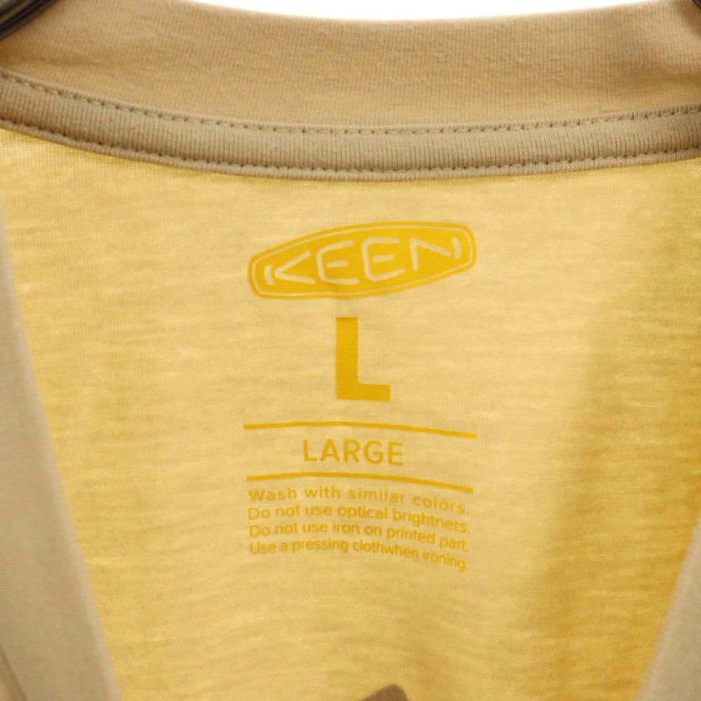 KEEN (キーン) ロゴプリント 半袖 Tシャツ ベージュ