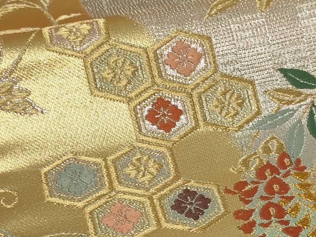 平和屋着物○結城紬 黄唐茶色 正絹 逸品 DAAW5255ud