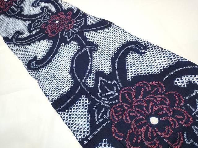 平和屋本店□極上 夏物 浴衣 有松鳴海絞り 反物 着尺 乱菊 綿 逸品 未