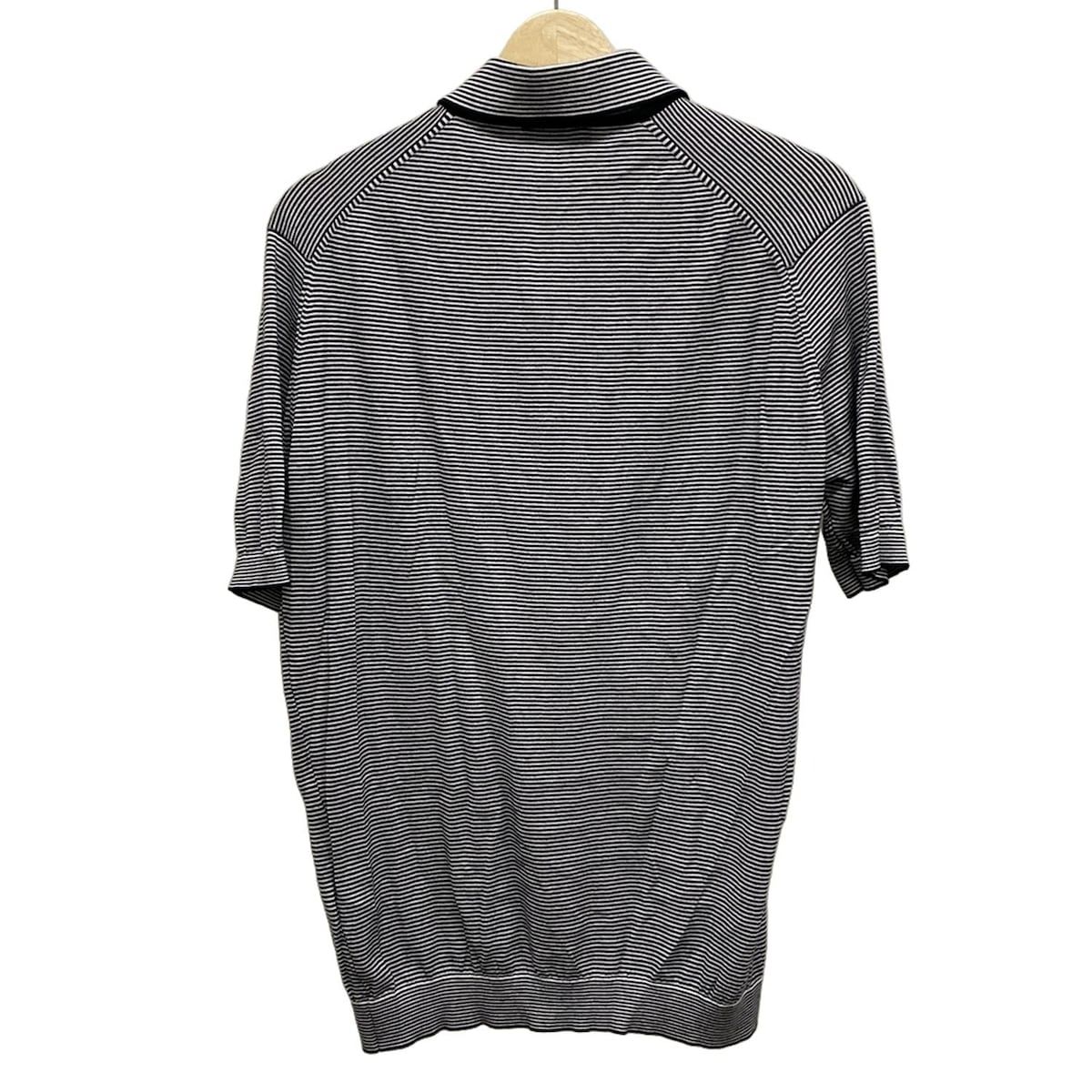 【新品、本物、正規品】 JOHN SMEDLEY ジョンスメドレー 半袖ポロシャツ サイズM メンズ - 白×ダークネイビー ニット ボーダー 30日間返品無料。