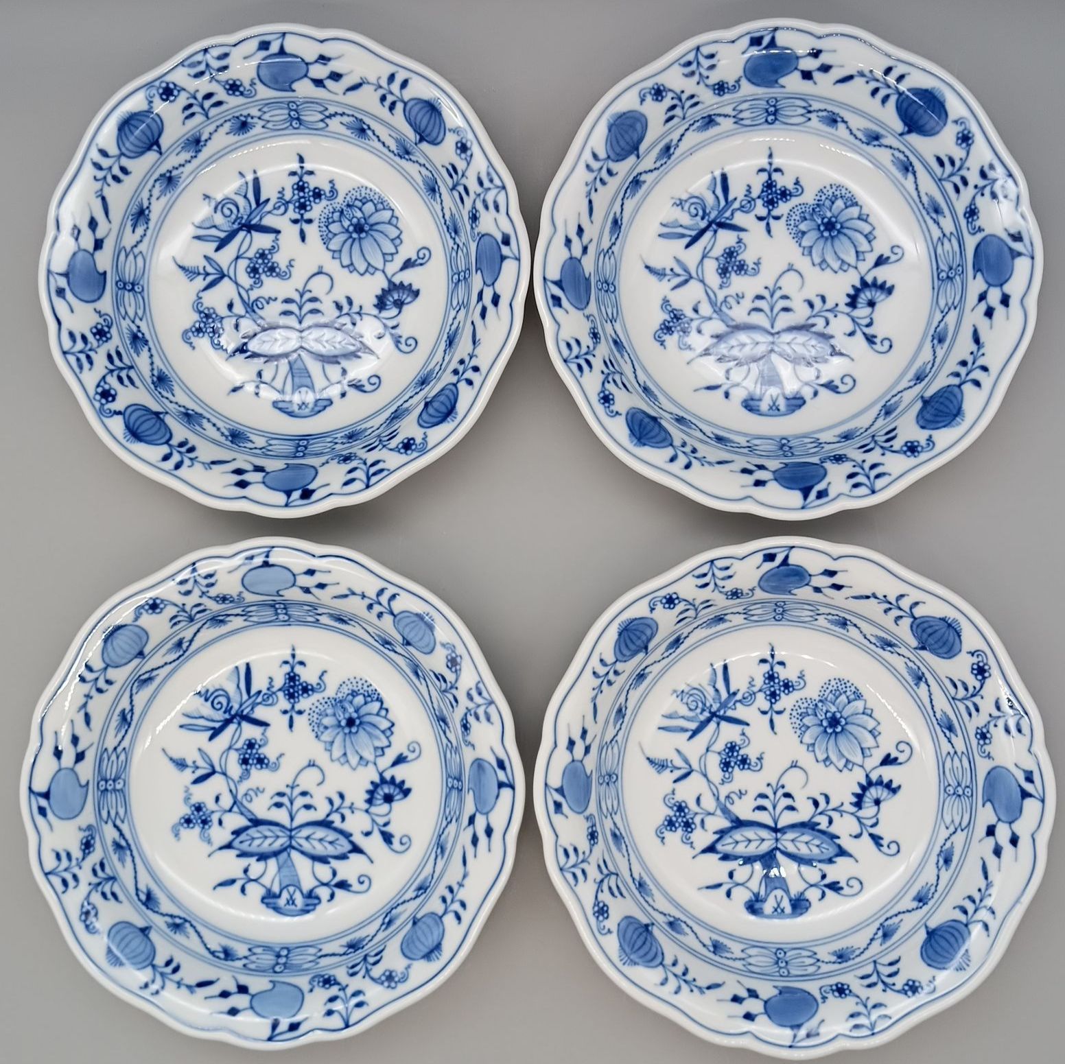  マイセン ブルーオニオン ボウル 中鉢 皿 17 cm 4点 セット meissen 皿 食器