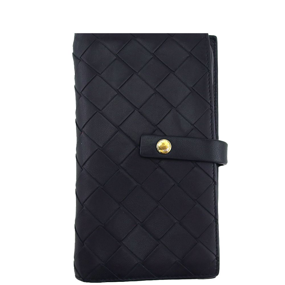 ボッテガヴェネタ BOTTEGAVENETA iPhoneケース イントレチャート 手帳型 ブラック レディース