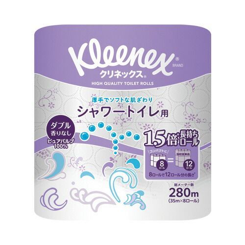 クリネックス長持ちシャワートイレ用8R×8P 【クレシア】