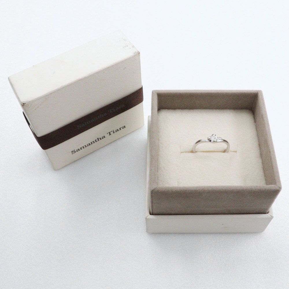 Samantha Tiara サマンサティアラ ハート 3P K18ホワイトゴールド×ダイヤモンド 10.5号 0.11 レディース 2.5g リング 指輪 FORTGASGNV_COM_BR