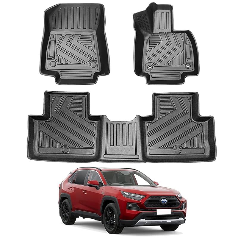 トヨタ RAV4 XA50型 3Dフロアマット TOYOTA RAV4 XA50型 立体フロアマット オートマ用 前席u0026 2列目 TPE素材 カスタムパーツ 防水 滑り防止 耐汚れ 消臭/抗菌効果 車種専用設計 取付簡単 保護パーツ 