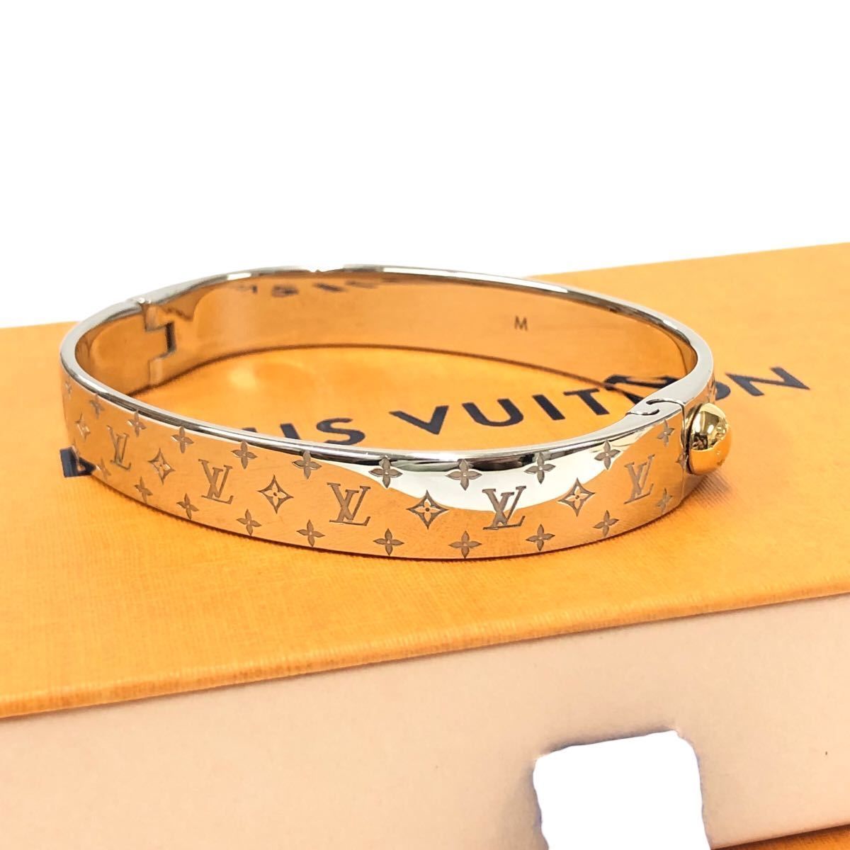 美品 LOUIS VUITTON ルイヴィトン カフ ナノグラム ブレスレット