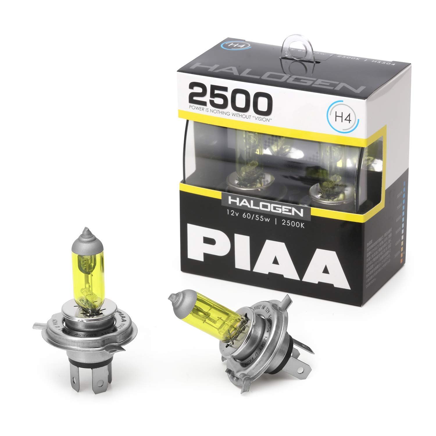 PIAA ヘッドライト・フォグランプ用 ハロゲン 2500K イエローバルブ 12V 60/55W H4 車検対応 2個入 HS504 - メルカリ