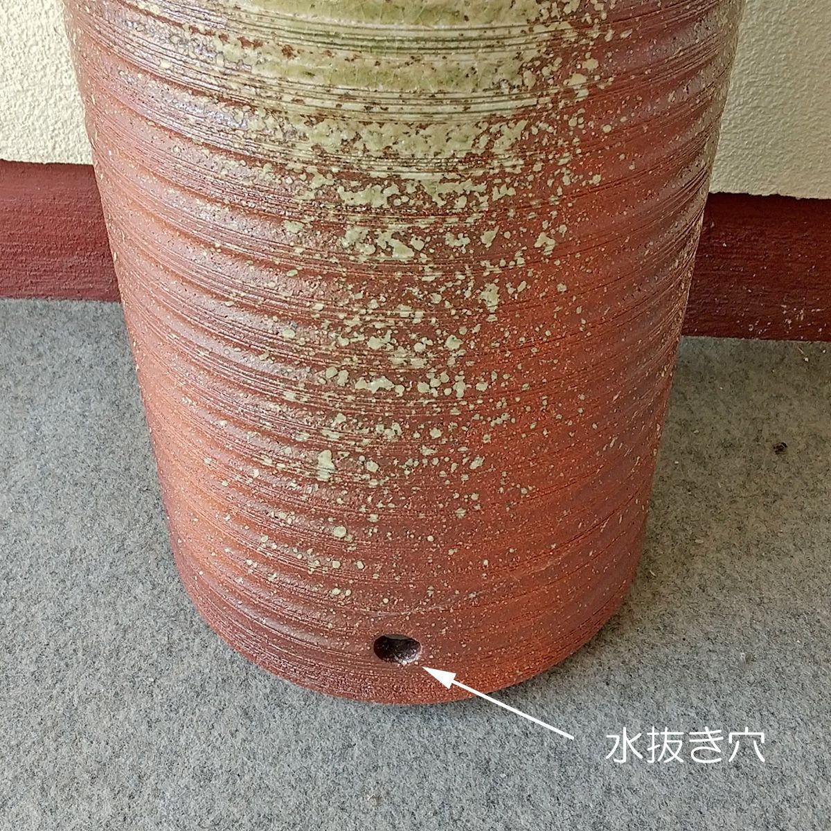 陶器傘立て 古信楽千段傘立 信楽焼 ヤマタツ陶業 TK-612 水抜き
