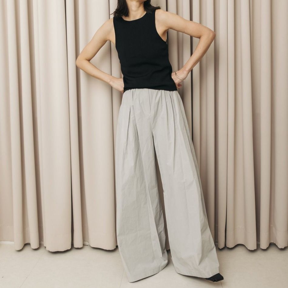 amomento ワイドパンツ　ベージュ yohji yamamoto - Y's for men | COTTON LINEN VIYELLA WIDE