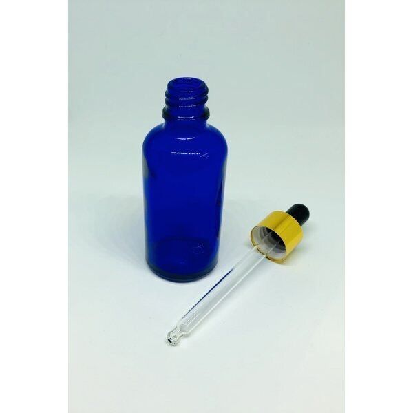【スポイト ボトルグラス】50ml 青色 ブルー 遮光 ガラス製 黒色 ブラック スポイト 化粧水 エッセンシャルオイル 美容液 アロマ 詰替え用 詰替