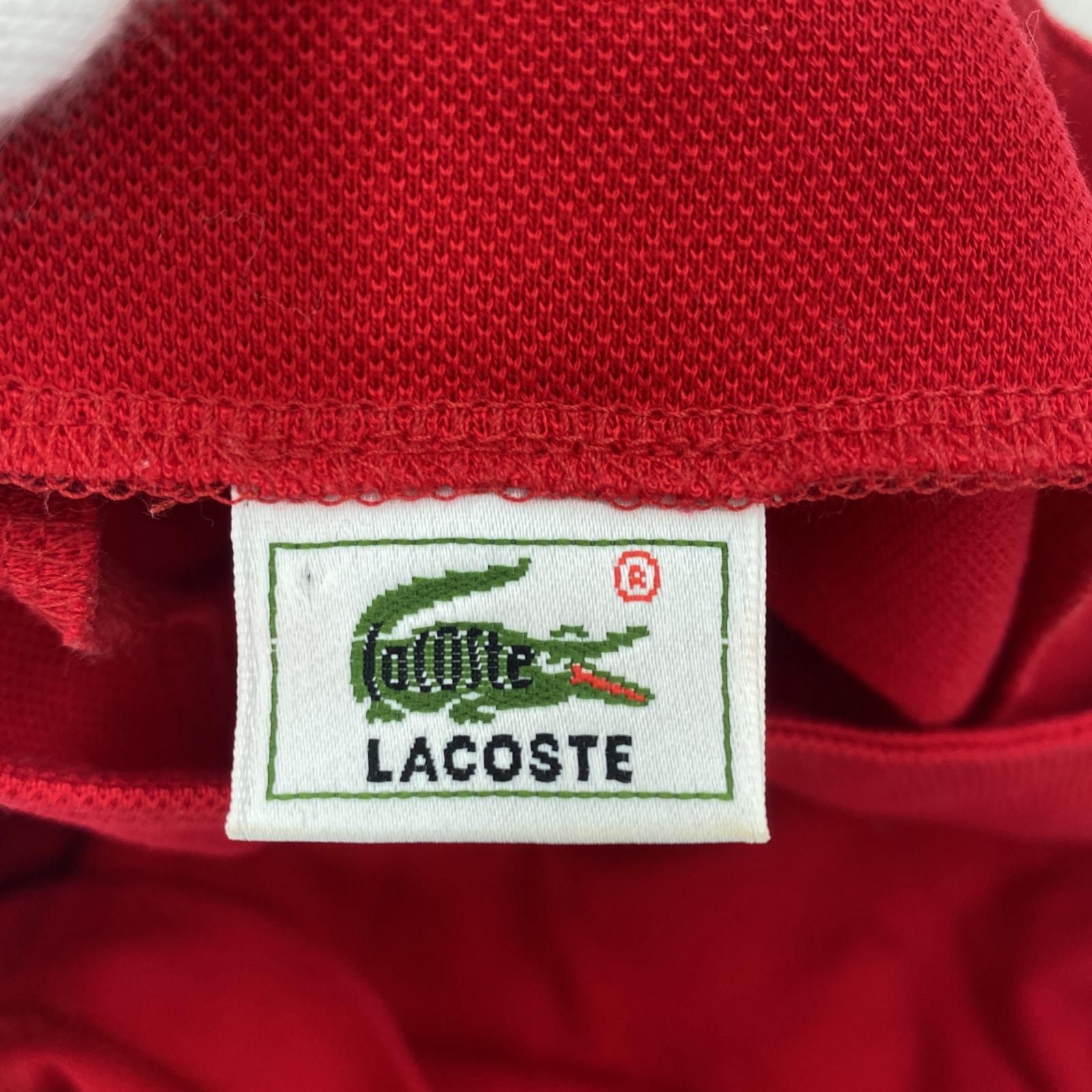 LACOSTE ラコステ ワンポイント ノースリーブ ワンピース size42/レッド レディース