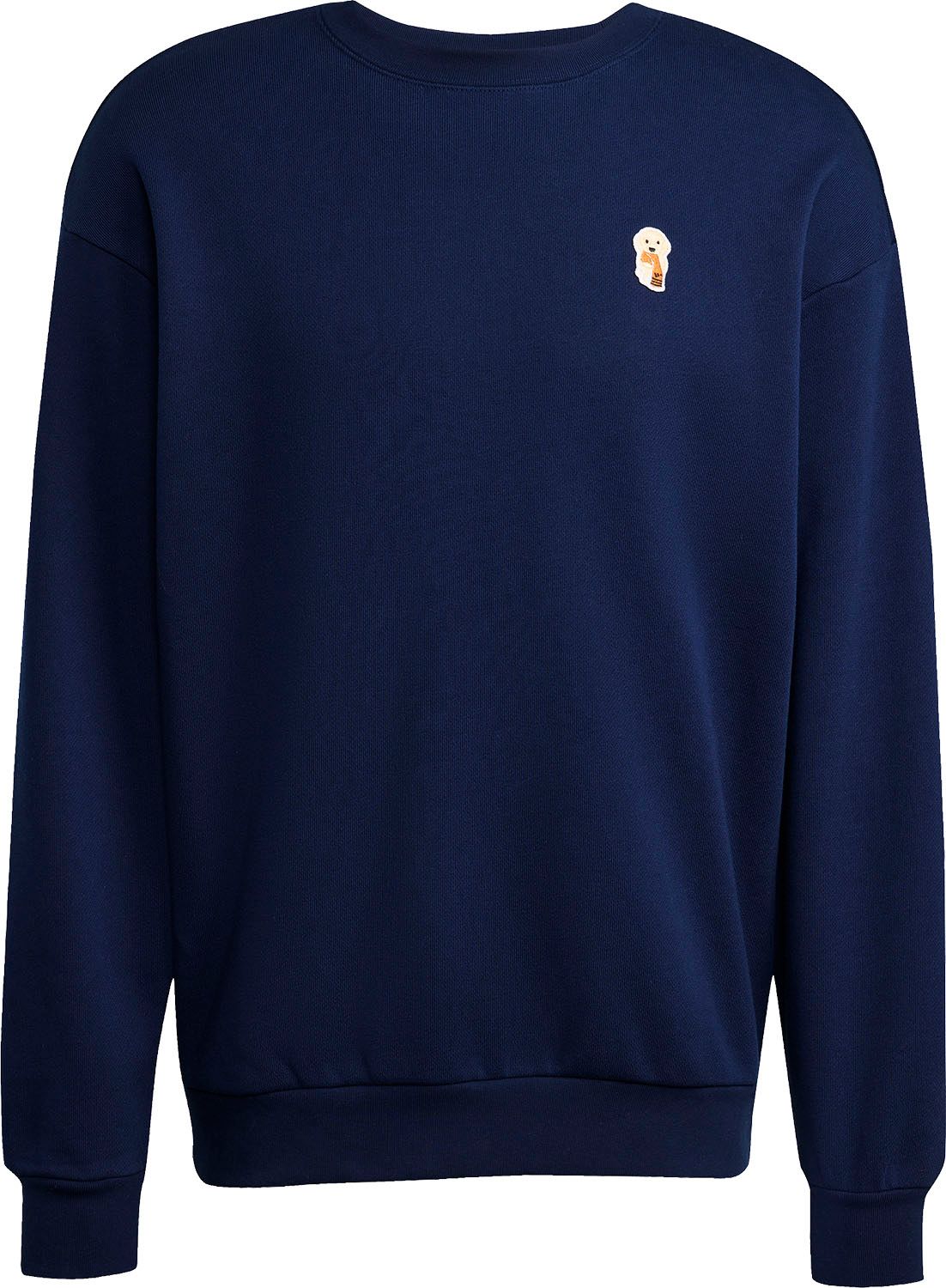 アディダス adidas ドッグ ソックスパッチ グラフィック スウェットシャツ トレーナー トップス 快適 ルームウェア 普段使い スポーティー お出かけ 部屋着 犬 ワッペン SH673 JW8520 ナイトインディゴ