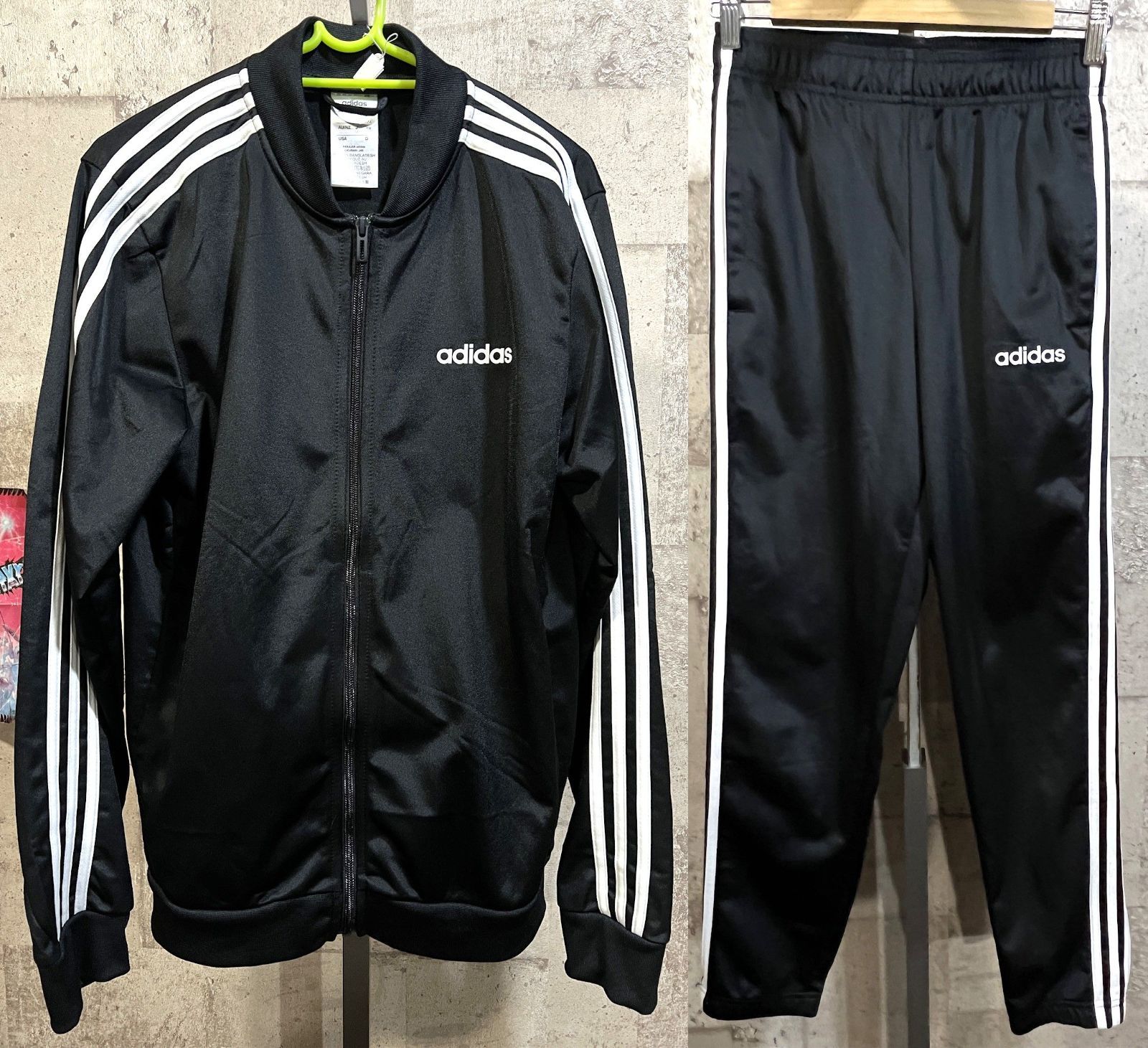 美品 アディダス ジャージ 上下セットアップ 黒白 M メンズ adidas