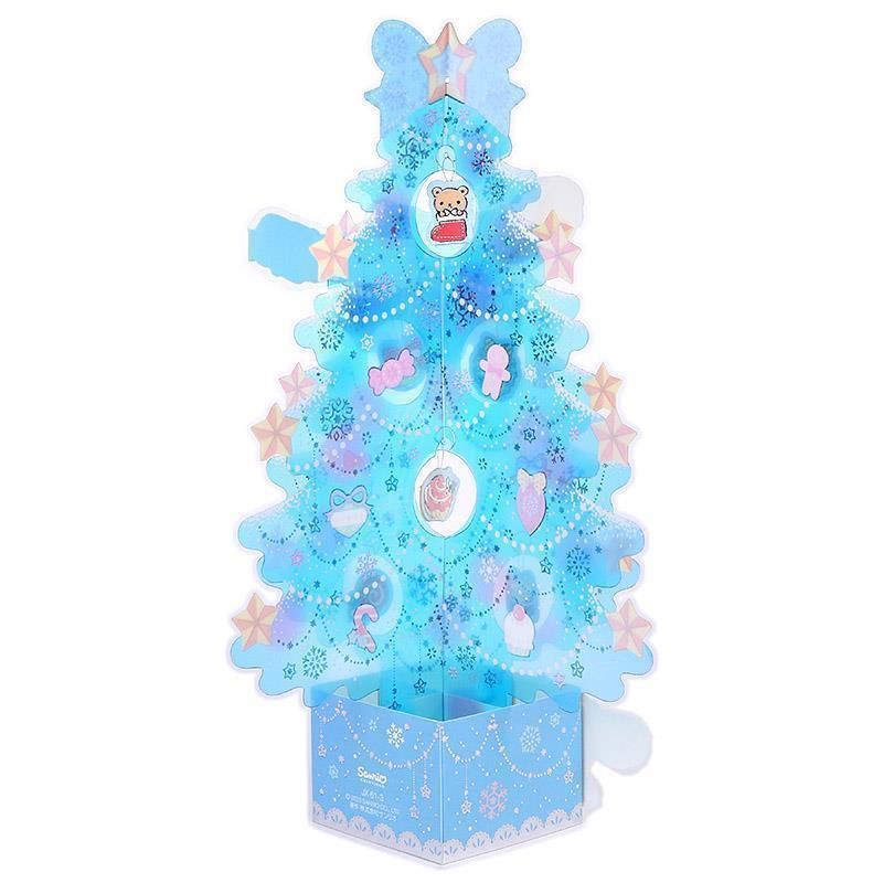 シナモロール クリスマスカード 立体クリスマスツリーカード ブルー