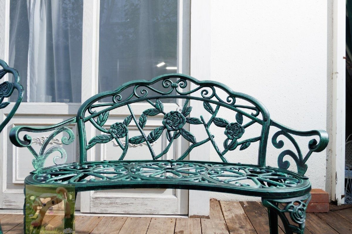 ローズアルミガーデンファニチャー ガーデンベンチ グリーンTAN-3004 ベランダ テラス バルコニー アウトドア 屋外 ガーデニング 庭