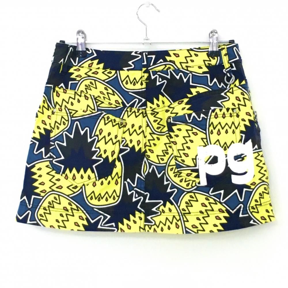 PEARLY GATES レディーススカート 黒/黄新品未使用!! パーリーゲイツ スカート イエロー×黒 パイナップル柄 レディース 1(M