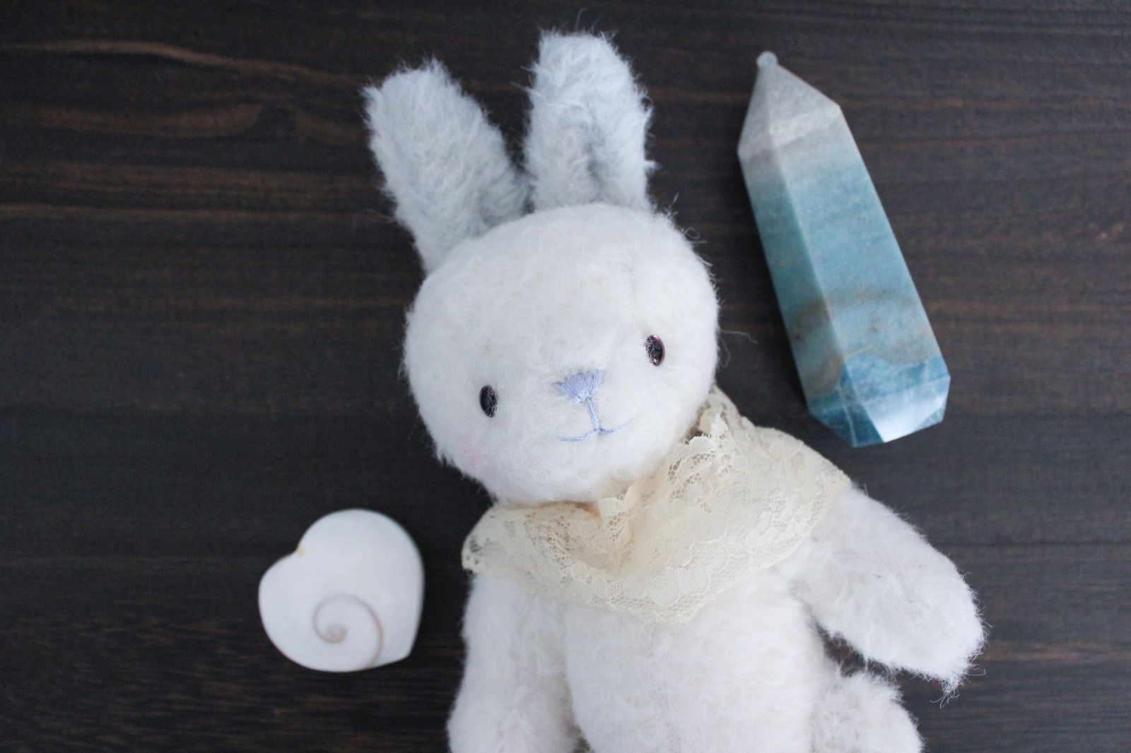 ハンドメイド テディラビット 白うさぎ ルナちゃん 【公式通販】 ハンドメイド テディラビット 白うさぎ ルナちゃん 【公式通販】