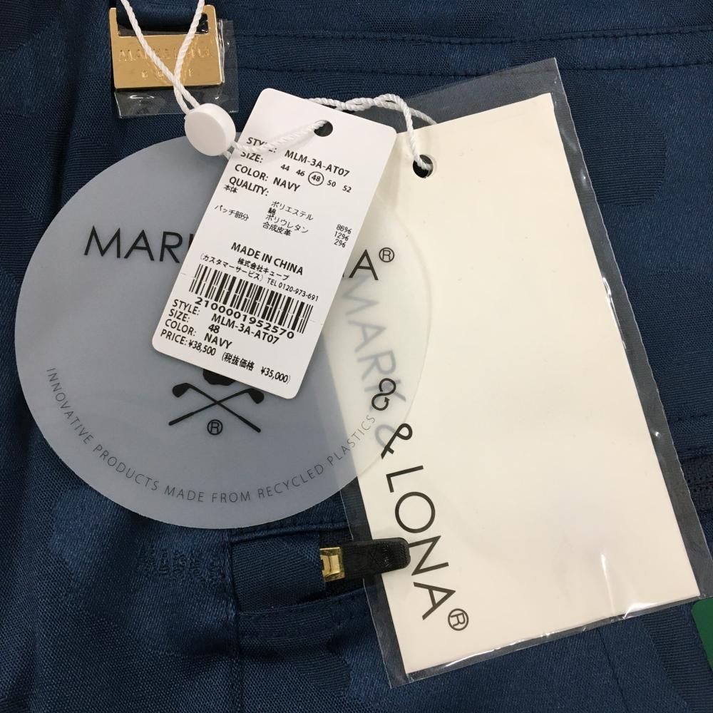 絶妙な 価格 マークアンドロナ ハーフパンツ ネイビー カモフラ柄織生地 迷彩 スカル メンズ 48 L ゴルフウェア 2025年モデル MARK＆LONA