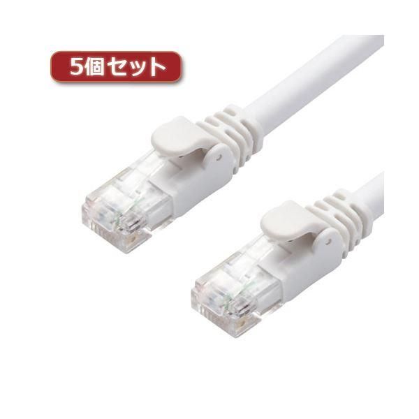 〔5個セット〕 エレコム LANケーブル/CAT6A/スタンダード/7m/ホワイト LD-GPA/WH7X5