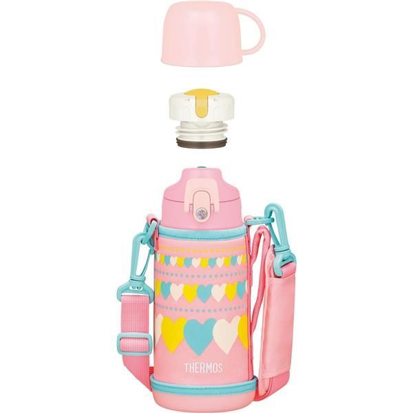 600 ml_ピンクハート サーモス 水筒 真空断熱2ウェイボトル 0.6L 0.63L ピンクハート FJJ-600WF PHT