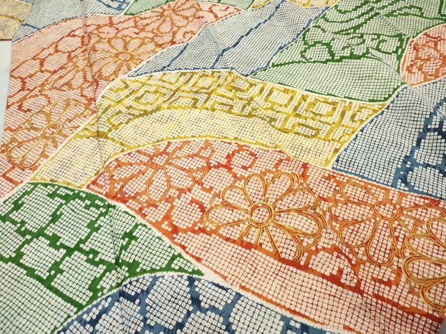 平和屋着物□豪華振袖 駒刺繍 鹿の子花唐草文 金彩 正絹 逸品