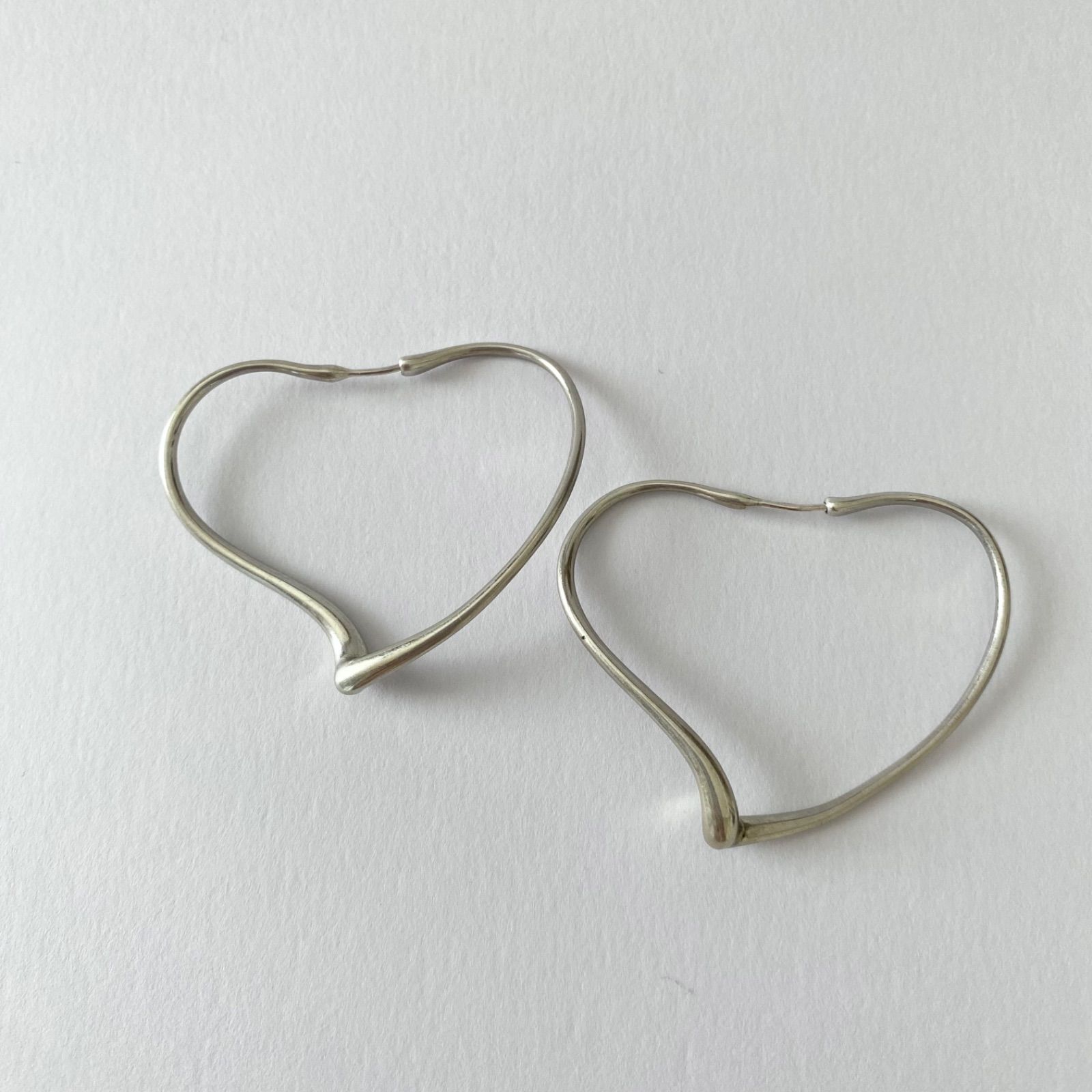 Tiffany&Co. ティファニー オープンハート フープ ピアス ラージ Ag925 