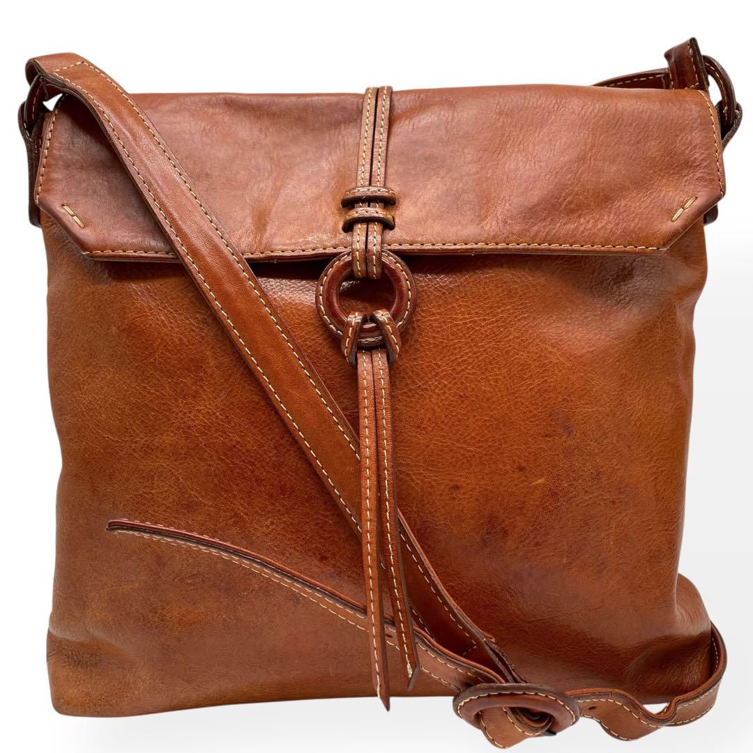 Dakotaブラウンレザー ショルダーバッグ ダコタ Dakota ダコタ ショルダーバッグ Dakota バッグ ラポール