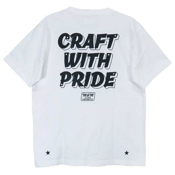 Mu0026M CUSTOM PERFORMANCE エムアンドエム カスタムパフォーマンス CRAFT WITH PRIDE PRINT S/S TEE クラフト ウィズ プライド プリント Tシャツ ホワイト ショートスリーブ カットソー 半袖
