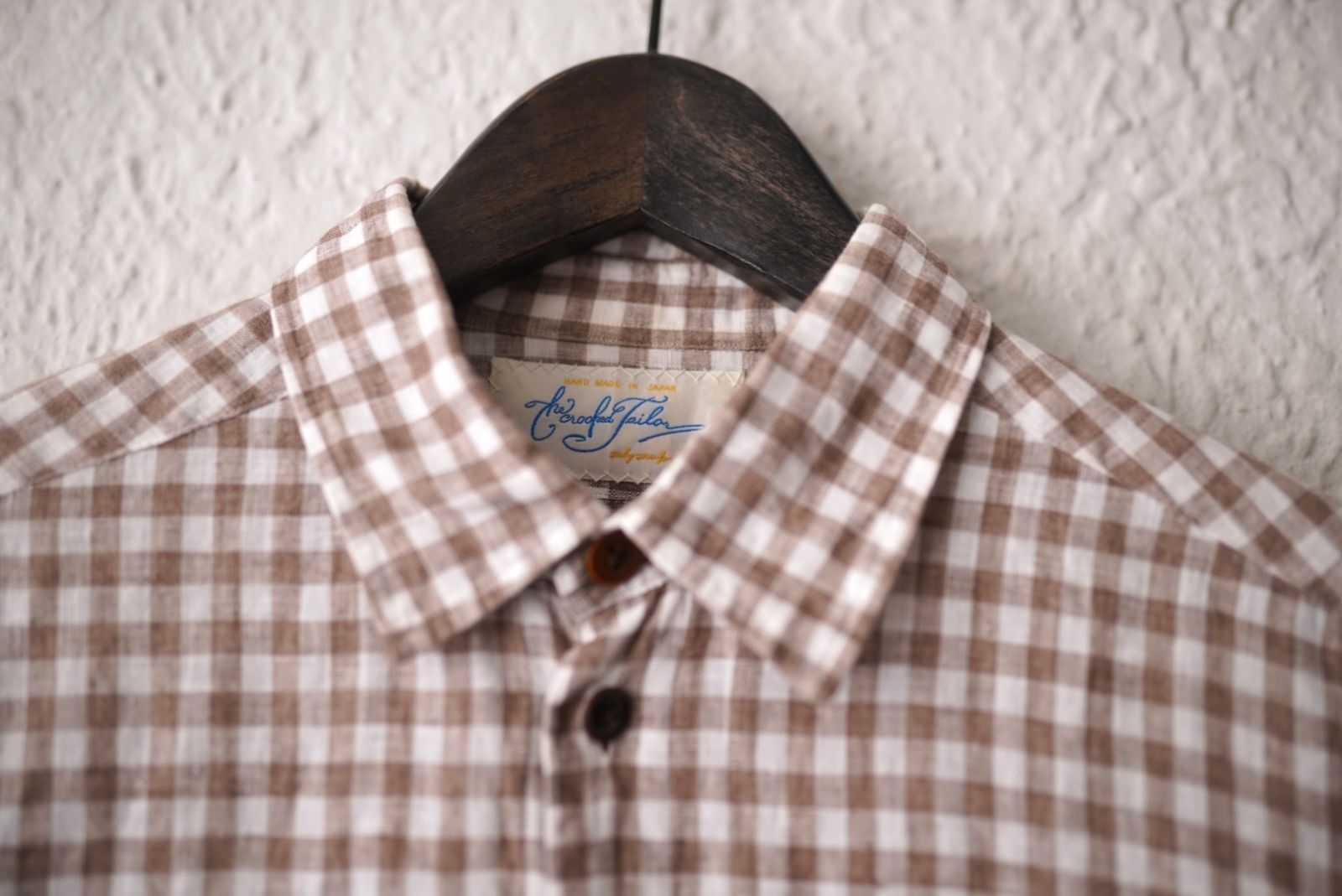16SS Regular Collar Classic Shirts リネンチェックシャツ