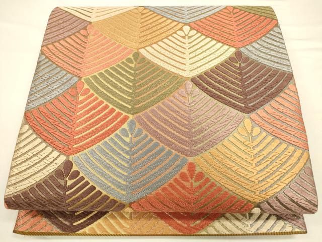 平和屋着物◎六通柄袋帯 唐織 若松文 金糸 正絹 逸品 CAAV3509ft  