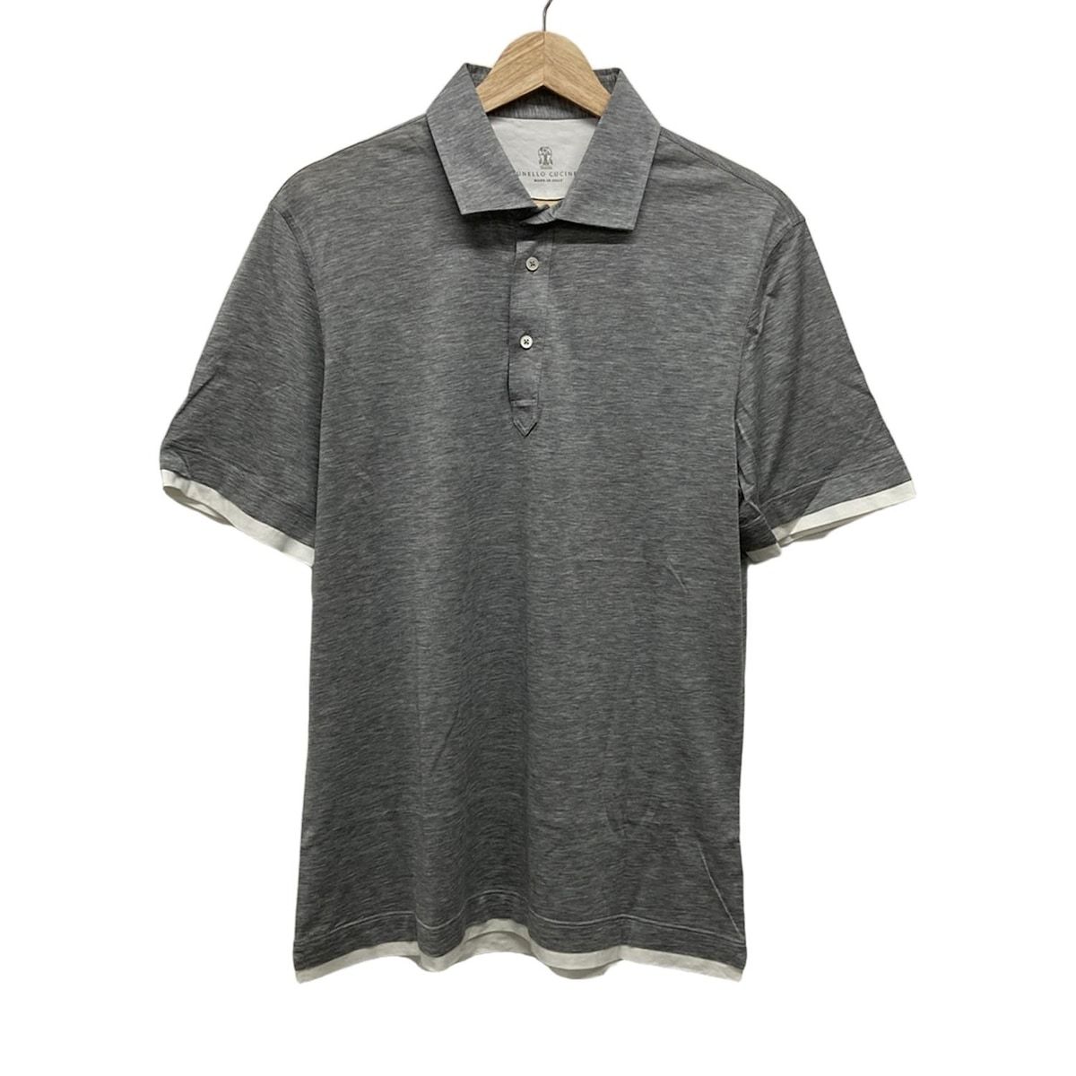 [美品]Brunello Cucinelli グレー ポロシャツ　Sサイズ 美品]Brunello Cucinelli グレー ポロシャツ Sサイズ グレー
