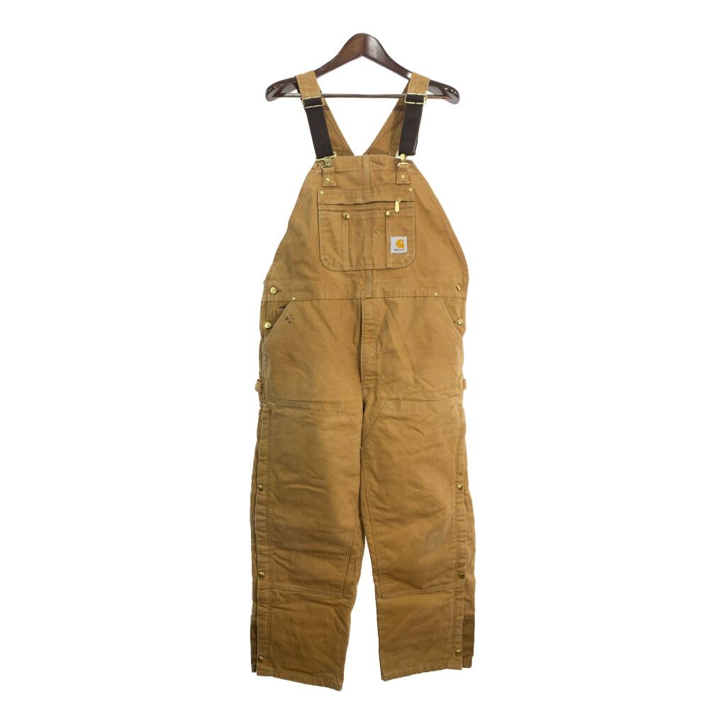 USA古着 カーハート オーバーオール つなぎ ダブルニー ブラック 38×30 中古・古着通販】CarHartt (カーハート) ダブルニー